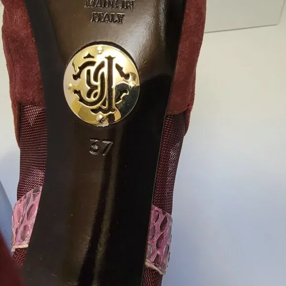 ROBERTO CAVALLI Python, Suede and Mesh Ankle Boots - Picture 10 of 14